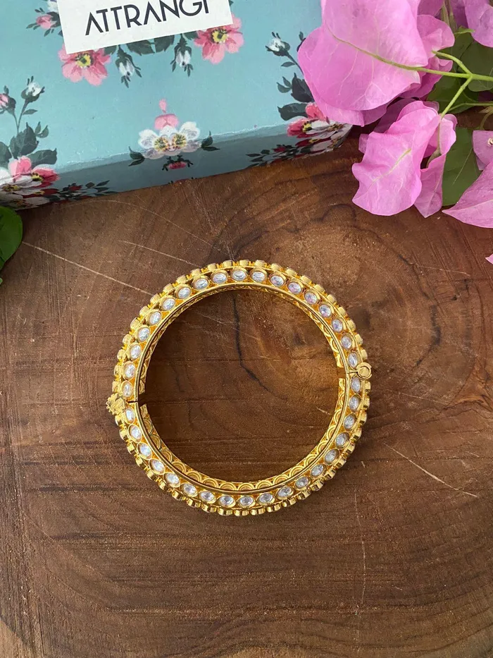 Earrings Attrangi Polki Studded Gokhru Slim Kada