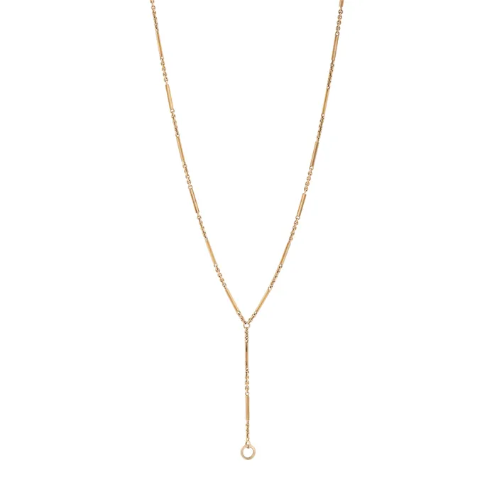 Necklaces Antique Edwardian Extra Long 18k Gold Chain Necklace