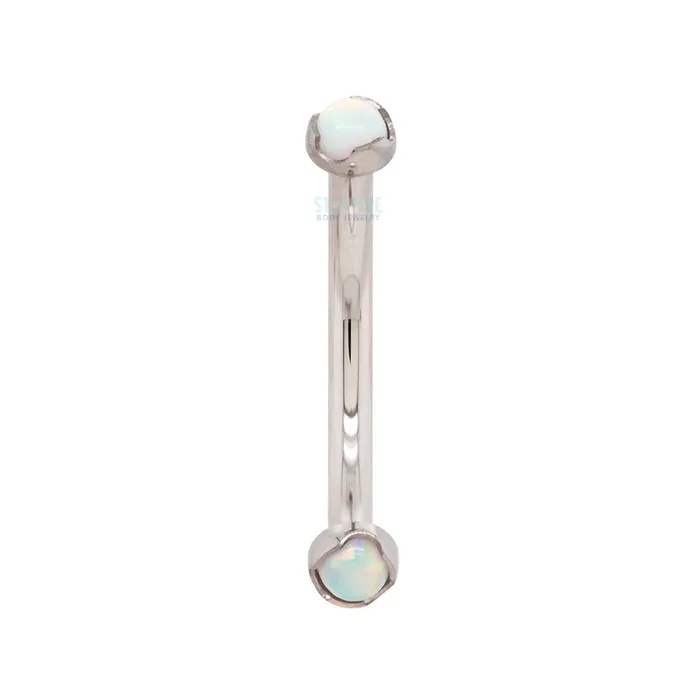 ProngSet Opal Cabochons Curved Barbell Anatometal Earrings