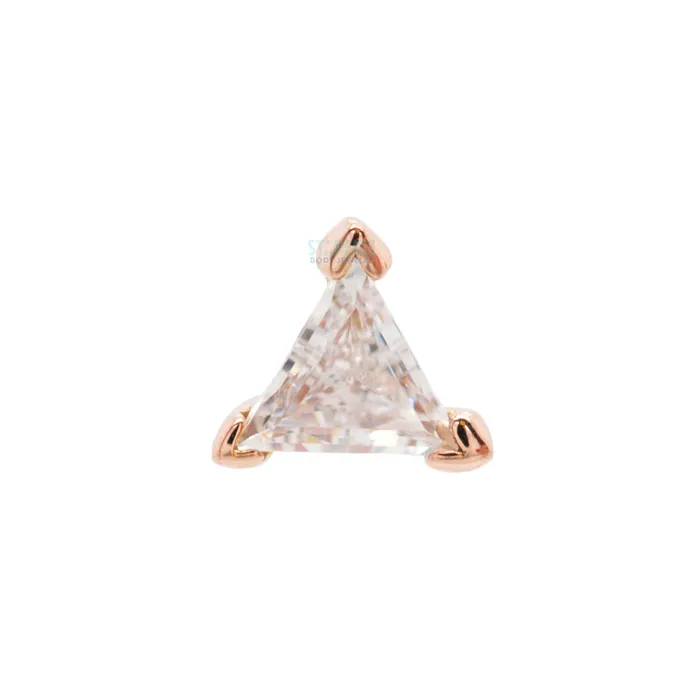 threadless Prong Trillion End in Gold with CZ Buddha Jewelry Organics Earrings