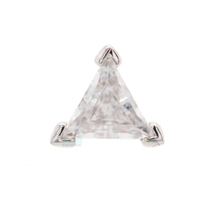 threadless Prong Trillion End in Gold with CZ Buddha Jewelry Organics Earrings