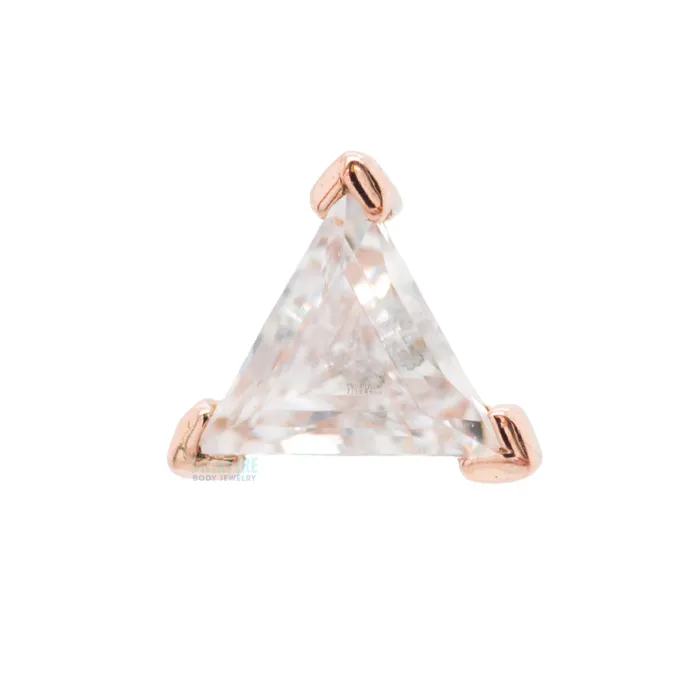 threadless Prong Trillion End in Gold with CZ Buddha Jewelry Organics Earrings