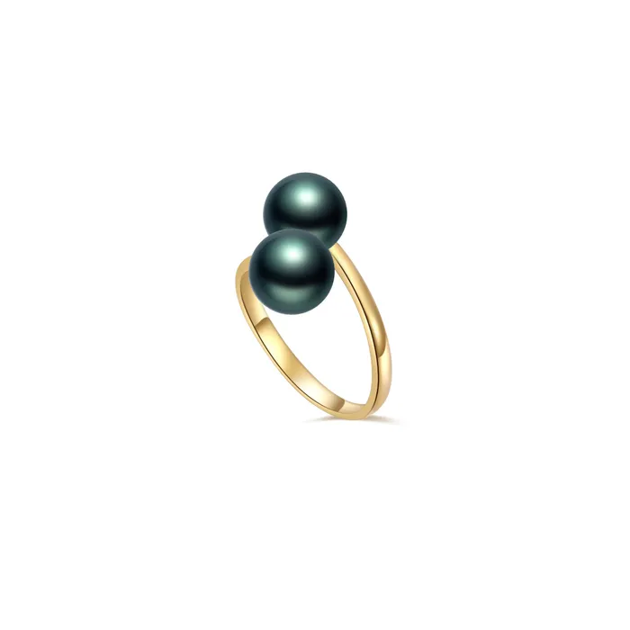 Pearly Lustre Rings 18K Solid Gold Tahitian Pearl Ring KR00068