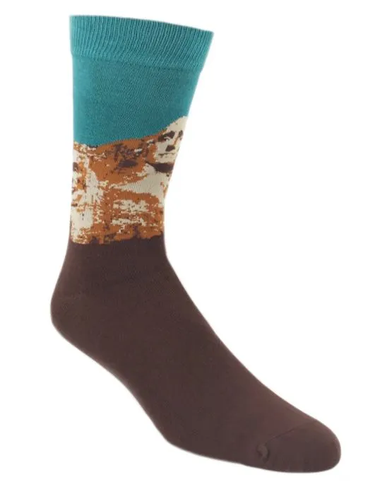 POLLY SF219 Green Mount Rushmore Socks Earrings