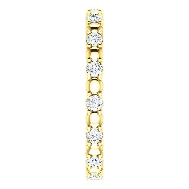 Rings Fire Brilliance Prestine Diamond or Moissanite Full Eternity Double Shared ProngSet Anniversary Band