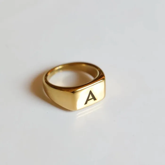 Rings Personalized Engraved Letter Ring Custom Initial Ring Jewelvers Rings Personalized Engraved Letter Ring Custom Initial Ring Jewelvers
