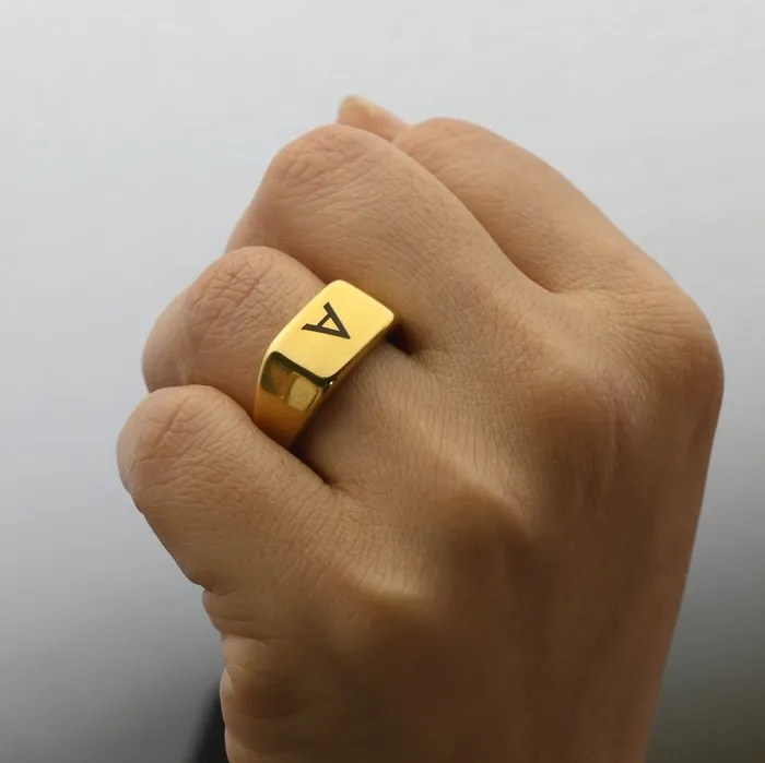 Rings Personalized Engraved Letter Ring Custom Initial Ring Jewelvers Rings Personalized Engraved Letter Ring Custom Initial Ring Jewelvers
