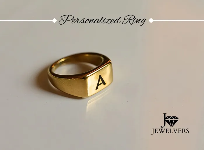 Rings Personalized Engraved Letter Ring Custom Initial Ring Jewelvers Rings Personalized Engraved Letter Ring Custom Initial Ring Jewelvers