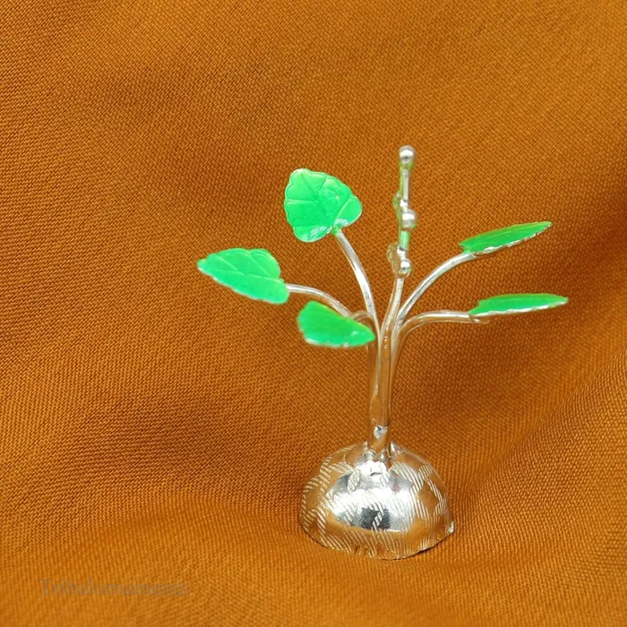 Rings Solid sterling silver handmade mini tulsi plant basil rosary plant for puja temple article excellent customized silver utensils su447 TRIBAL ORNAMENTS