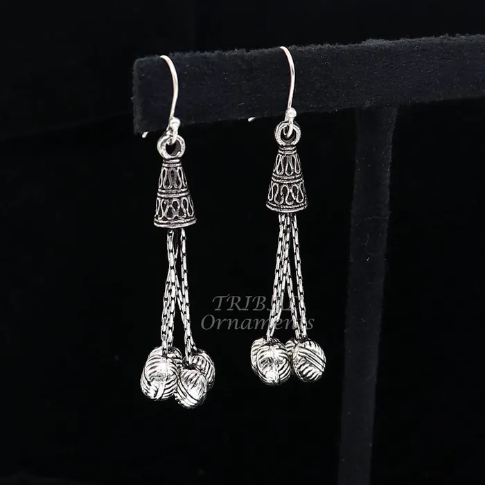 TRIBAL ORNAMENTS Earrings 925 sterling silver handmade fabulous hoops earring with gorgeous hanging drops customized large earring personalized gift s1142 TRIBAL ORNAMENTS Earrings 925 sterling silver handmade fabulous hoops earring with gorgeous hanging drops customized large earring personalized gift s1142