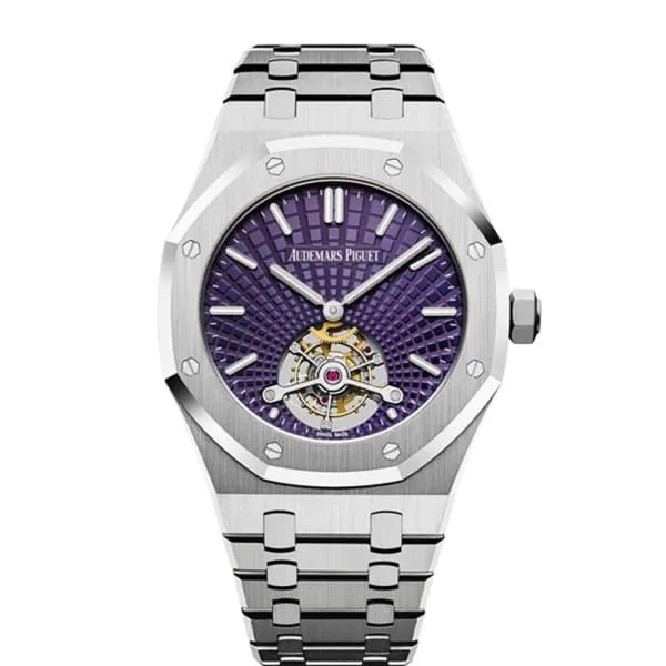 Audemars Piguet Bracelets Audemars Piguet Royal Oak Tourbillon ExtraThin 41mm Mens Watch Ref 26522STOO1220ST01 Purple Dial Stainless Steel Bracelet