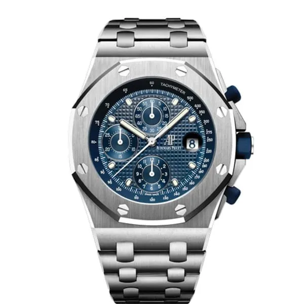 Bracelets Audemars Piguet Audemars Piguet Royal Oak Offshore Selfwinding Chronograph 42mm Mens Watch Ref 26237STOO1000ST01 Blue Dial Stainless Steel Bracelet