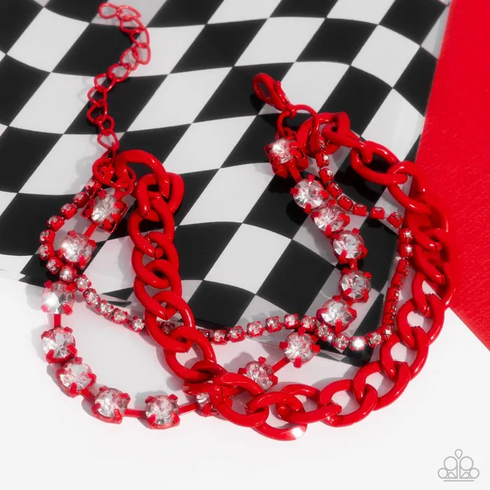 Bracelets Paparazzi Jewelry Paparazzi Bracelet Colorful Canvas Red