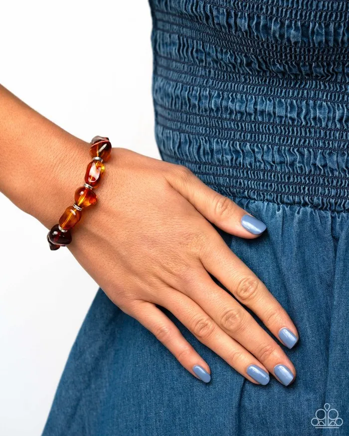 Bracelets Paparazzi Jewelry Paparazzi Bracelet GLASSY Genre Brown