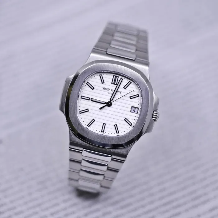 Bracelets Patek Philippe Nautilus 40mm Watch Ref 57111A011 Silver White Dial Stainless Steel Bracelet Patek Philippe