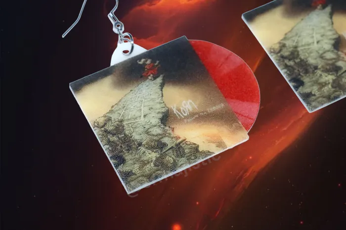 Earrings Korn Follow the Leader Vinyl Album Handmade Earrings Sam Makes Things
