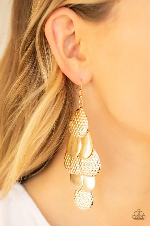 Earrings Paparazzi Jewelry Paparazzi Earring Chime Time Gold