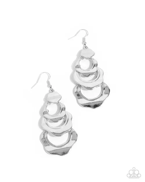 Earrings Paparazzi Jewelry Paparazzi Earring Layered Labor Silver
