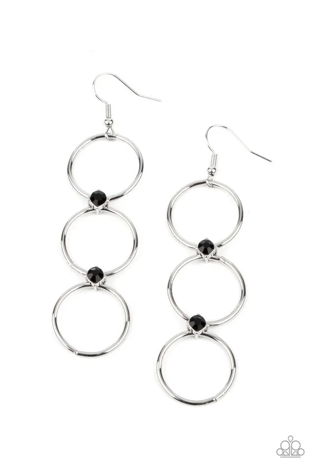 Earrings Paparazzi Jewelry Paparazzi Earring Refined Society Black