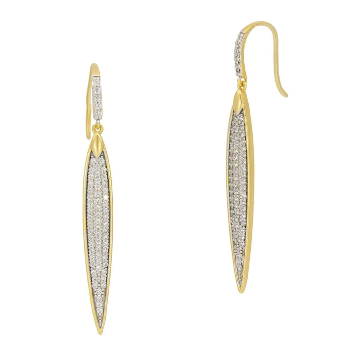 Freida Rothman Earrings Freida Rothman Petals Pav Large Hook Earrings