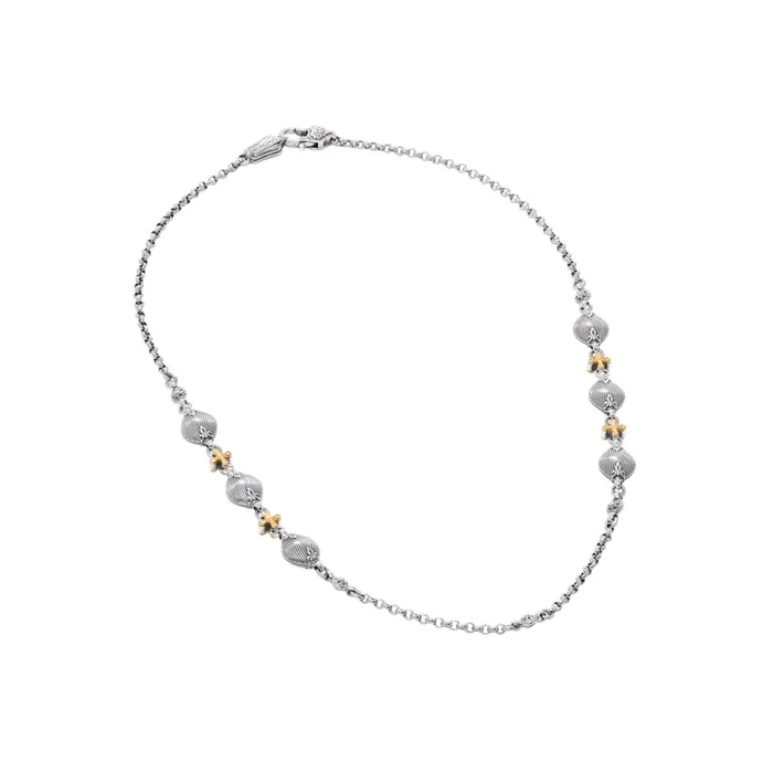 Konstantino Necklaces Konstantino Kyma Collection Sterling and Gold Station Necklace