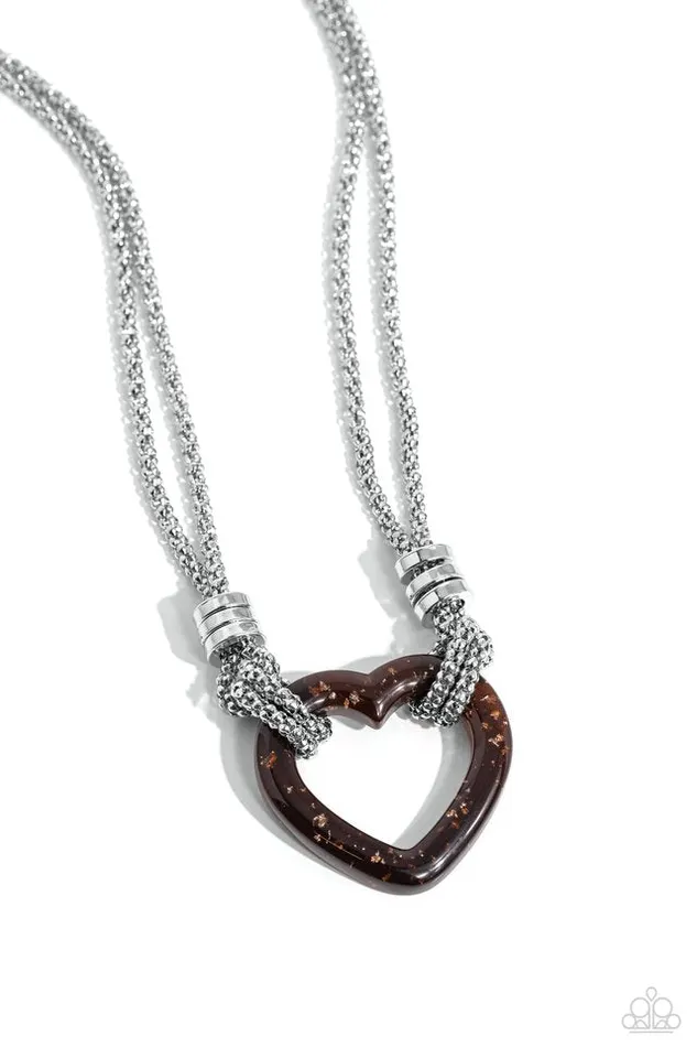 Necklaces Paparazzi Jewelry Paparazzi Necklace Lead with Your Heart Brown Necklaces Paparazzi Jewelry Paparazzi Necklace Lead with Your Heart Brown