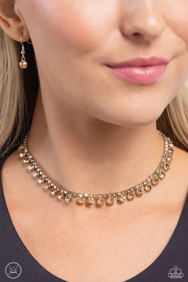Necklaces Paparazzi Jewelry Paparazzi Necklace Ritzy Rhinestones Brown
