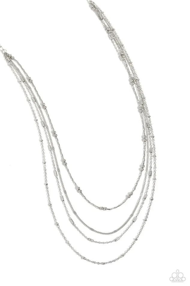 Necklaces Paparazzi Jewelry Paparazzi Necklace Studded Shimmer Silver Necklaces Paparazzi Jewelry Paparazzi Necklace Studded Shimmer Silver
