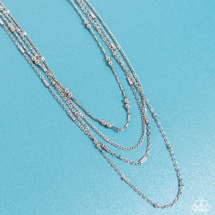 Necklaces Paparazzi Jewelry Paparazzi Necklace Studded Shimmer Silver Necklaces Paparazzi Jewelry Paparazzi Necklace Studded Shimmer Silver