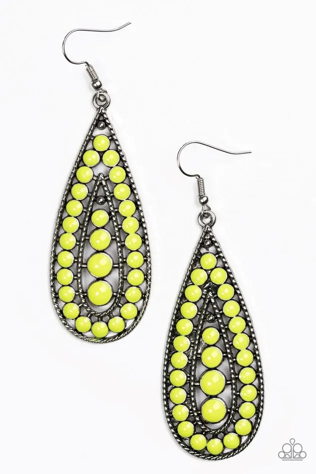 Paparazzi Earring Rio Rumba Green Paparazzi Jewelry Earrings