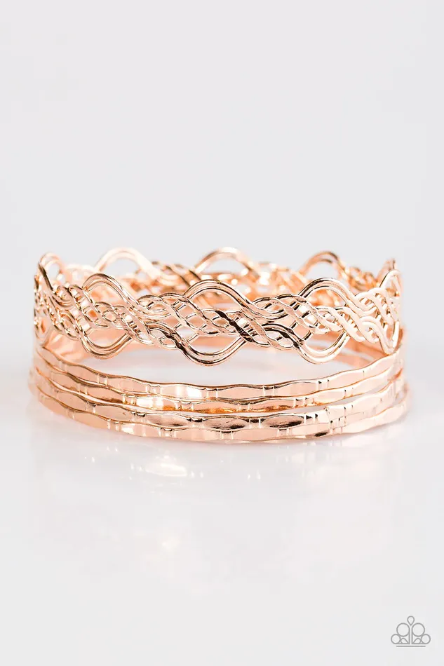 Paparazzi Jewelry Bracelets Paparazzi Bracelet If Youre Happy and You GLOW It Rose Gold