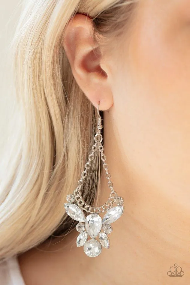 Paparazzi Jewelry Earrings Paparazzi Earring Bling Bouquets White