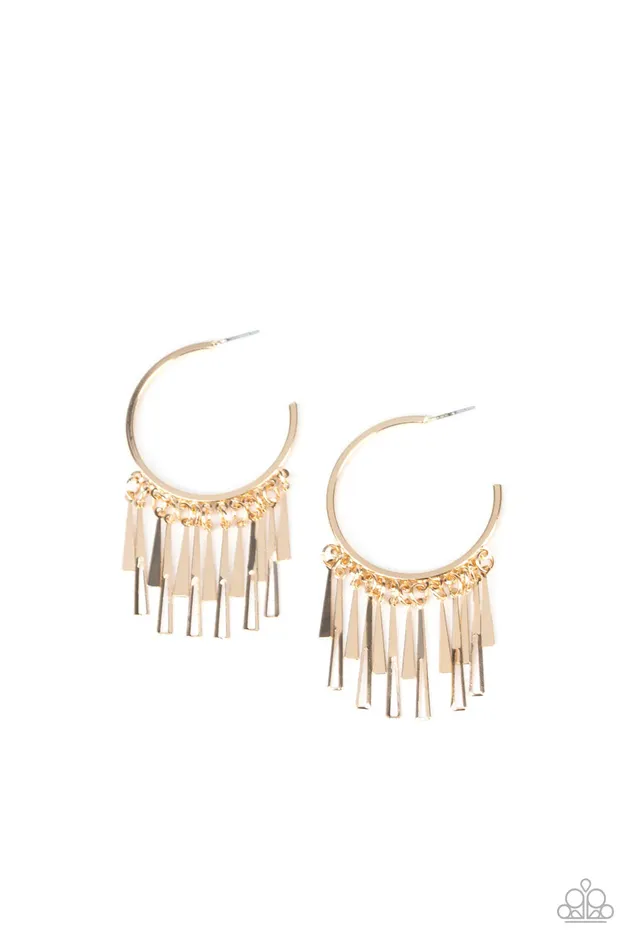 Paparazzi Jewelry Earrings Paparazzi Earring Bring The Noise Gold