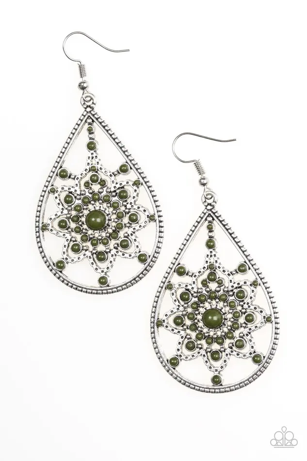 Paparazzi Jewelry Earrings Paparazzi Earring Daffodil Dreams Green