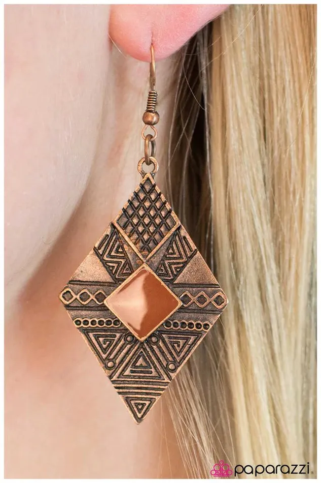 Paparazzi Jewelry Earrings Paparazzi Earring Jungle Cruz Copper