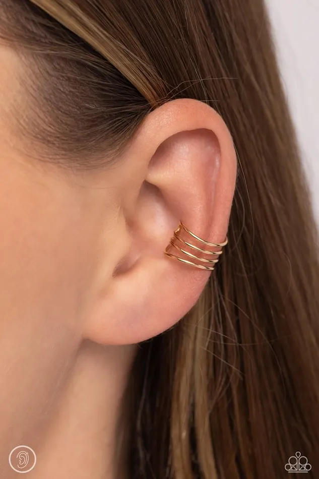 Paparazzi Jewelry Earrings Paparazzi Earring Linear Leader Gold