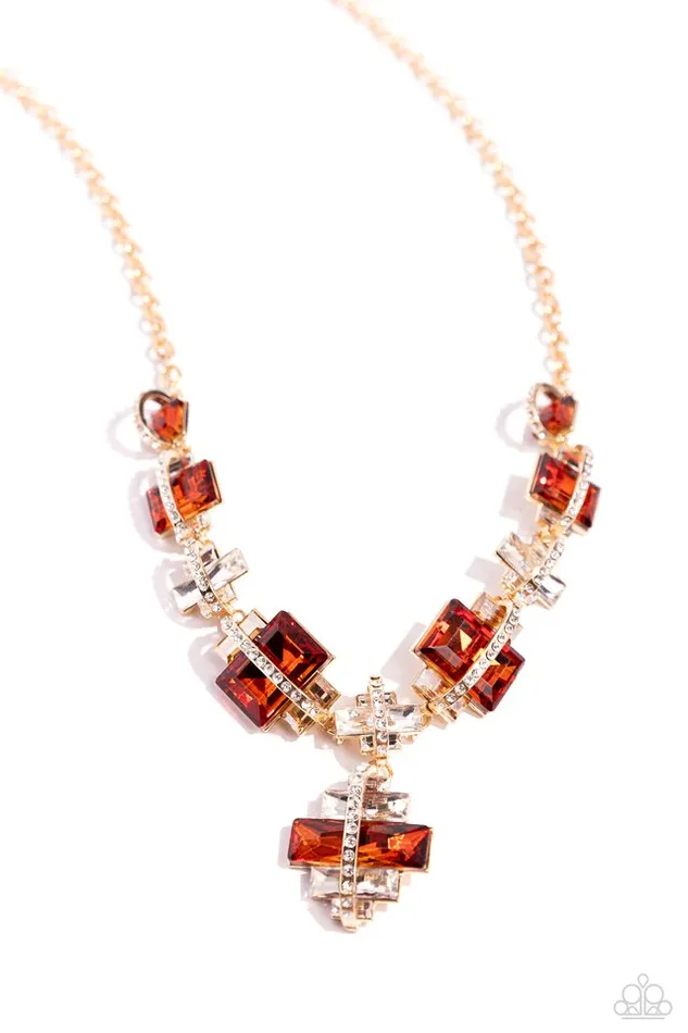 Paparazzi Jewelry Necklaces Paparazzi Necklace Borderline Bling Brown Paparazzi Jewelry Necklaces Paparazzi Necklace Borderline Bling Brown