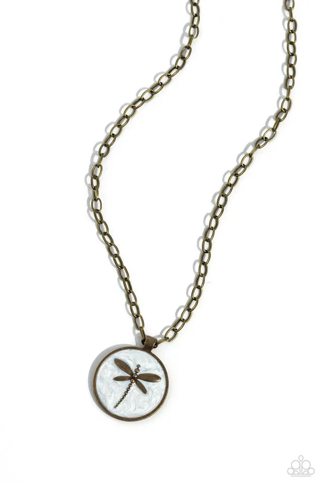 Paparazzi Jewelry Necklaces Paparazzi Necklace Decorative Dragonfly Brass Paparazzi Jewelry Necklaces Paparazzi Necklace Decorative Dragonfly Brass