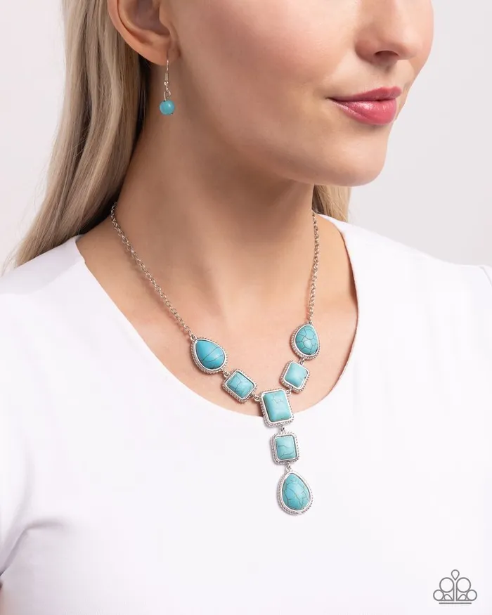 Paparazzi Jewelry Necklaces Paparazzi Necklace Defaced Deal Blue