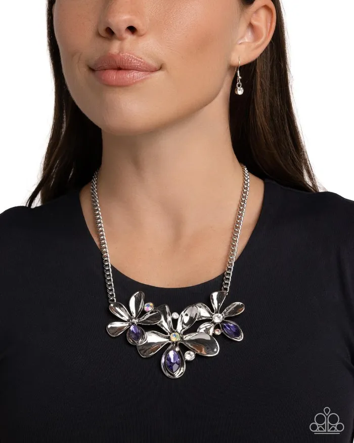 Paparazzi Jewelry Necklaces Paparazzi Necklace Twirling Triad Purple