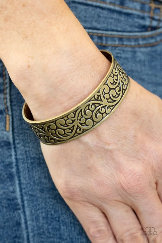 Paparazzi Jewelry Paparazzi Bracelet Read The VINE Print Brass Bracelets