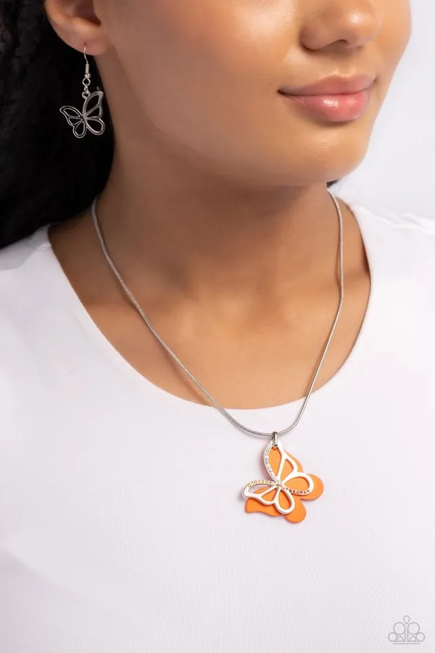 Paparazzi Necklace Detailed Dance Orange Paparazzi Jewelry Necklaces