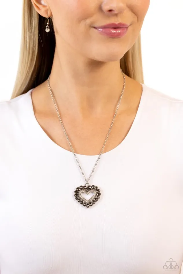 Paparazzi Necklace FLIRT No More Silver Paparazzi Jewelry Necklaces