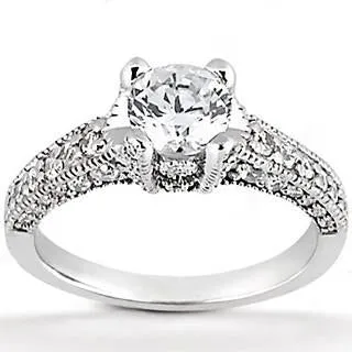 170 Ct Natural Earth Mined Diamond Solitaire With Accents Gold Engagement Ring GB Rings 170 Ct Natural Earth Mined Diamond Solitaire With Accents Gold Engagement Ring GB Rings