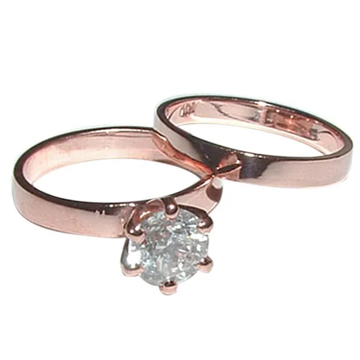 1 Carat Natural Earth Mined Diamond Solitaire Engagement Ring Band Rose Gold 14K GB Rings 1 Carat Natural Earth Mined Diamond Solitaire Engagement Ring Band Rose Gold 14K GB Rings