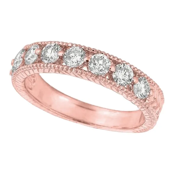 2 Carats Natural Earth Mined Diamond Rose Gold 14K Half Eternity Band Jewelry GB Rings 2 Carats Natural Earth Mined Diamond Rose Gold 14K Half Eternity Band Jewelry GB Rings