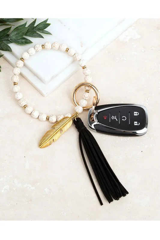 Bracelets Boho Stone Key Ring Bracelet Ailis Corner