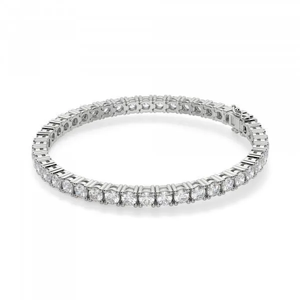 Bracelets GB Round Cut 540 Carats Sparkling Natural Earth Mined Diamonds Tennis Bracelet White Gold