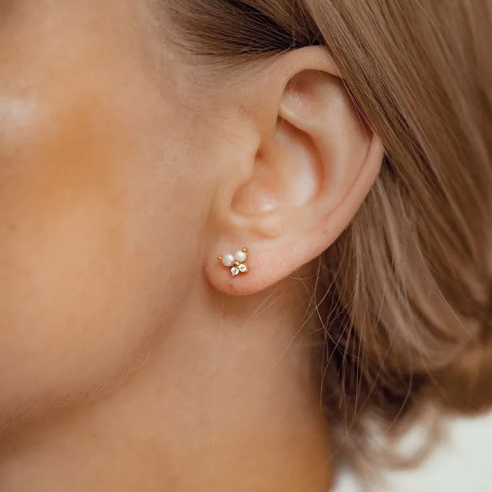 Butterfly Pearl Stud Earrings Sterling Silver Gold Hey Happiness Earrings Butterfly Pearl Stud Earrings Sterling Silver Gold Hey Happiness Earrings