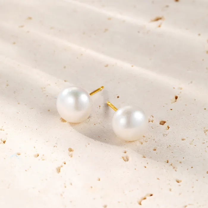 Earrings Hey Happiness Dot Pearl Stud Earrings Sterling Silver Gold Earrings Hey Happiness Dot Pearl Stud Earrings Sterling Silver Gold